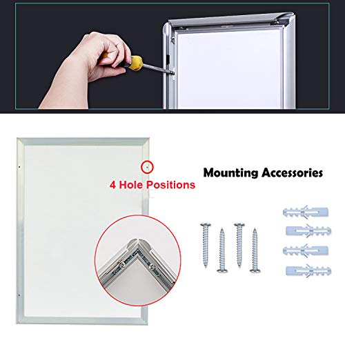 Reliancer A3 Front Load Easy Open Snap Frame Professional Aluminum Poster Pictures Frame for 11.7x16.5 Inches Graphics Wall Mounted w/Non-Glare PVC Lens(Black)
