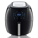 GoWISE USA 1700-Watt 5.8-QT 8-in-1 Digital Air Fryer and 50 Recipes for your Air Fryer Book (Black)