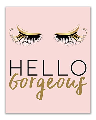 Inspirational Fashion Prints - Set of 6 (8x10) Pink and Gold Office Poster Wall Art Quotes