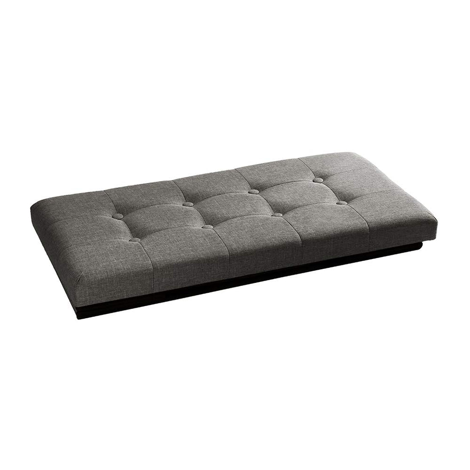 Seville Classics WEB284 Foldable Storage Bench/Footrest/Coffee Table Ottoman, Single, Charcoal Grey