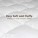 Duck & Goose Co Plush Durable Premium Hotel Quality Mattress Topper, Hypoallergenic Down Alternative Fiber with 10-Year Warranty, Queen Size, 2" H