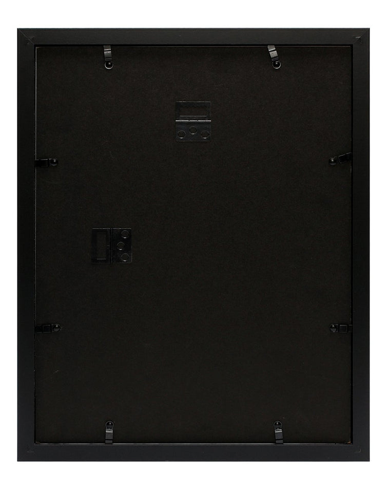 Frametory, 11x14 Black Picture Frames - Made to Display Pictures 8x10 with Mat or 11x14 Without Mat - Wide Molding - Pre-Installed Wall Mounting Hardware