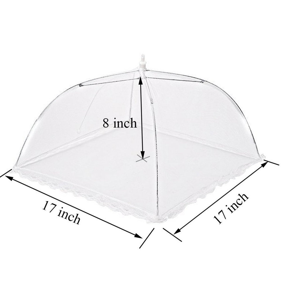 Simply Genius (6 pack) Large and Tall 17x17 Pop-Up Mesh Food Covers Tent Umbrella for Outdoors, Screen Tents, Parties Picnics, BBQs, Reusable and Collapsible
