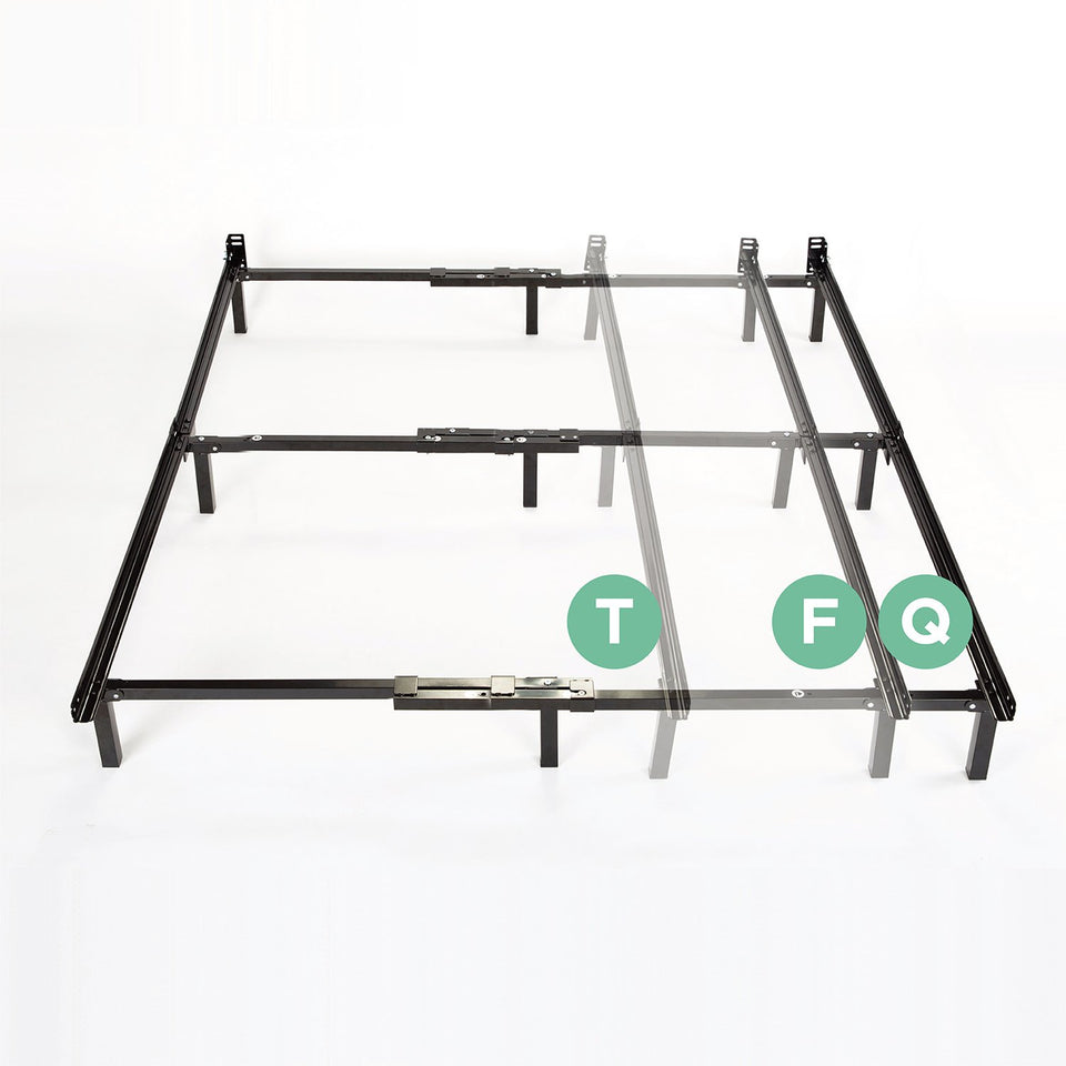 Zinus Michelle Compack Adjustable Steel Bed Frame, for Box Spring and Mattress Set, Fits Twin to Queen