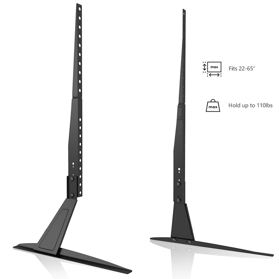 WALI Universal TV Stand Table Top for Most 22”-65” LCD Flat Screen TV, VESA up to 800 x 400mm (TVS001), Black