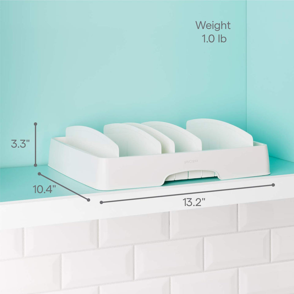 YouCopia 50100 StoraLid Food Container Lid Organizer, Large, White
