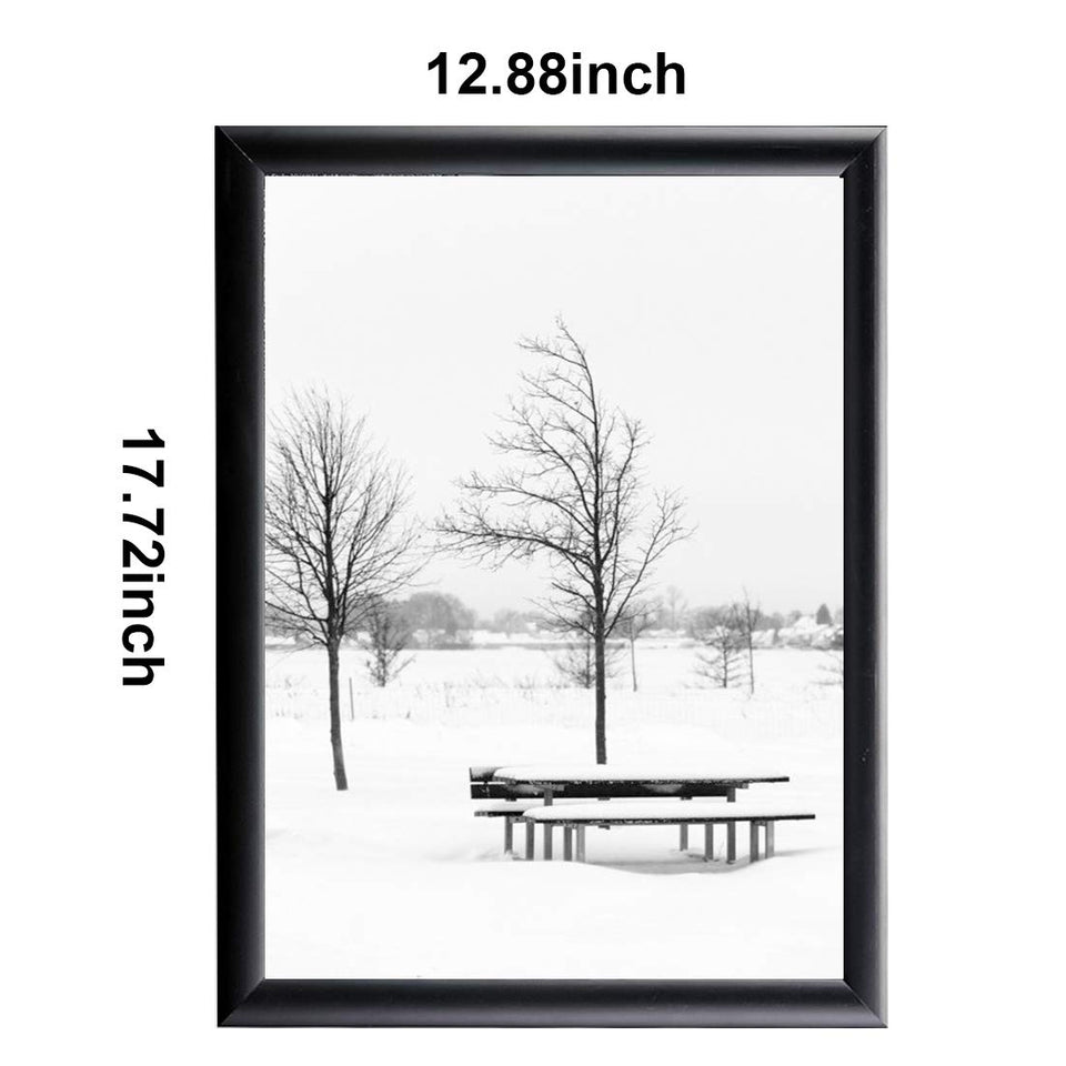 Reliancer A3 Front Load Easy Open Snap Frame Professional Aluminum Poster Pictures Frame for 11.7x16.5 Inches Graphics Wall Mounted w/Non-Glare PVC Lens(Black)