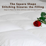 Duck & Goose Co Plush Durable Premium Hotel Quality Mattress Topper, Hypoallergenic Down Alternative Fiber with 10-Year Warranty, Queen Size, 2" H