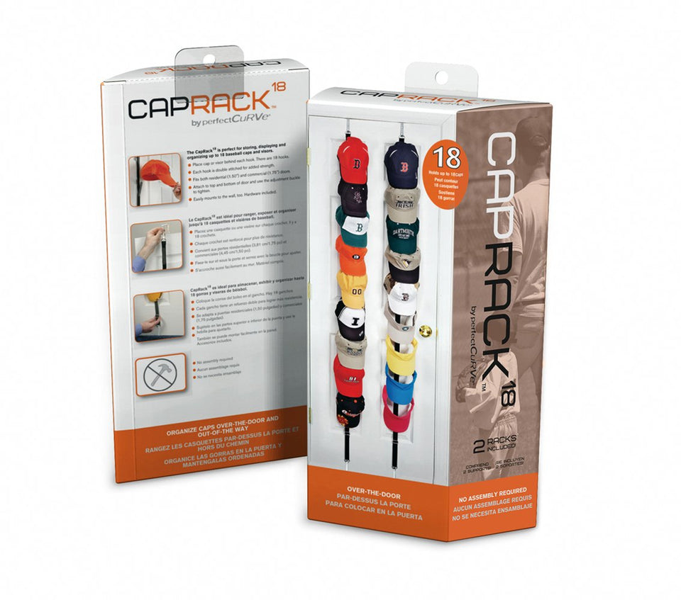 CapRack18 - Baseball Cap Holder (Black)