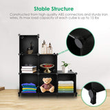 TomCare Cube Storage 6-Cube Closet Organizer Storage Shelves Cubes Organizer DIY Plastic Closet Cabinet Modular Book Shelf Organizing Storage Shelving for Bedroom Living Room Office, Black