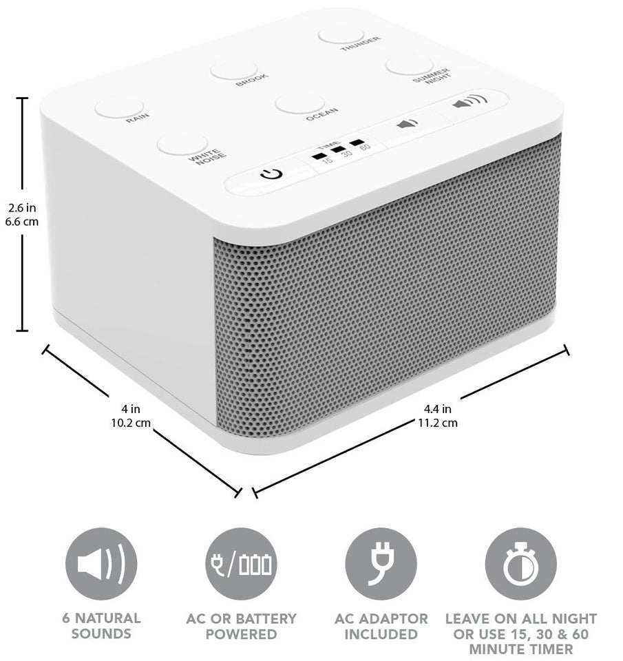 Big Red Rooster White Noise Machine - Sound Machine For Sleeping & Relaxation - 6 Natural and Soothing Sounds - Plug In Or Battery Powered - Portable Sleep Sound Therapy for Home, Office or Travel