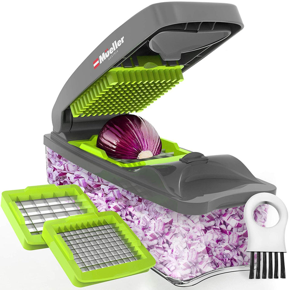Mueller Onion Chopper Pro Vegetable Chopper - Strongest - NO MORE TEARS 30% Heavier Duty Multi Vegetable-Fruit-Cheese-Onion Chopper-Dicer-Kitchen Cutter