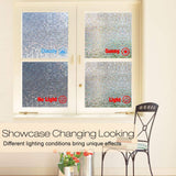 Rabbitgoo 3D Window Films Privacy Film Static Decorative Film Non-Adhesive Heat Control Anti UV 17.7In. by 78.7In. (45 x 200Cm)