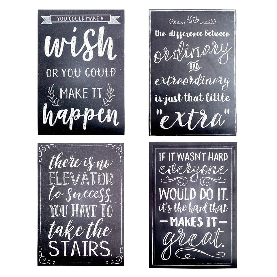 Motivational Posters for Students - 20-Pack Inspirational Posters, Classroom Posters with Inspiring Quotes, Chalkboard Design, Perfect for School Classroom and Office Decoration, 13 x 19 Inches