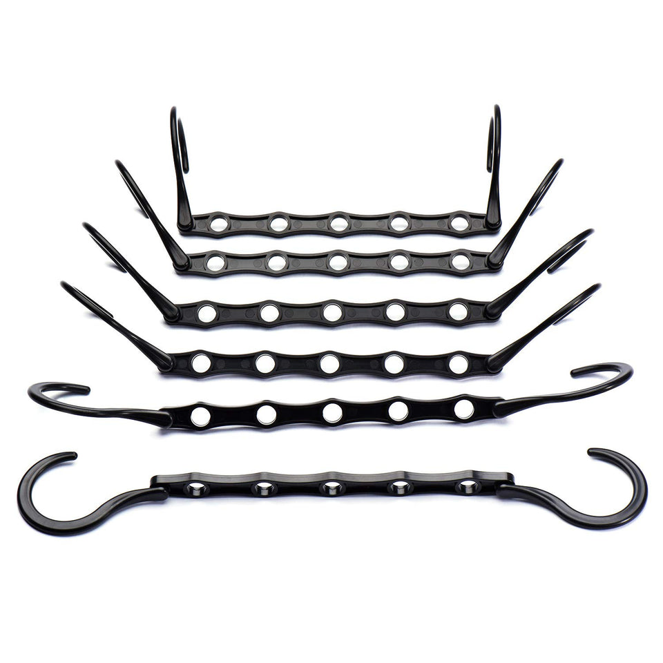 HOUSE DAY Black Magic Hangers Space Saving Clothes Hangers Organizer Smart Closet Space Saver Pack of 10 with Sturdy Plastic for Heavy Clothes