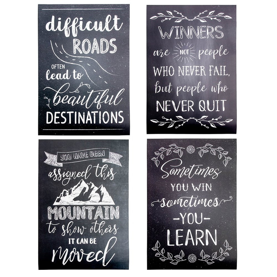 Motivational Posters for Students - 20-Pack Inspirational Posters, Classroom Posters with Inspiring Quotes, Chalkboard Design, Perfect for School Classroom and Office Decoration, 13 x 19 Inches