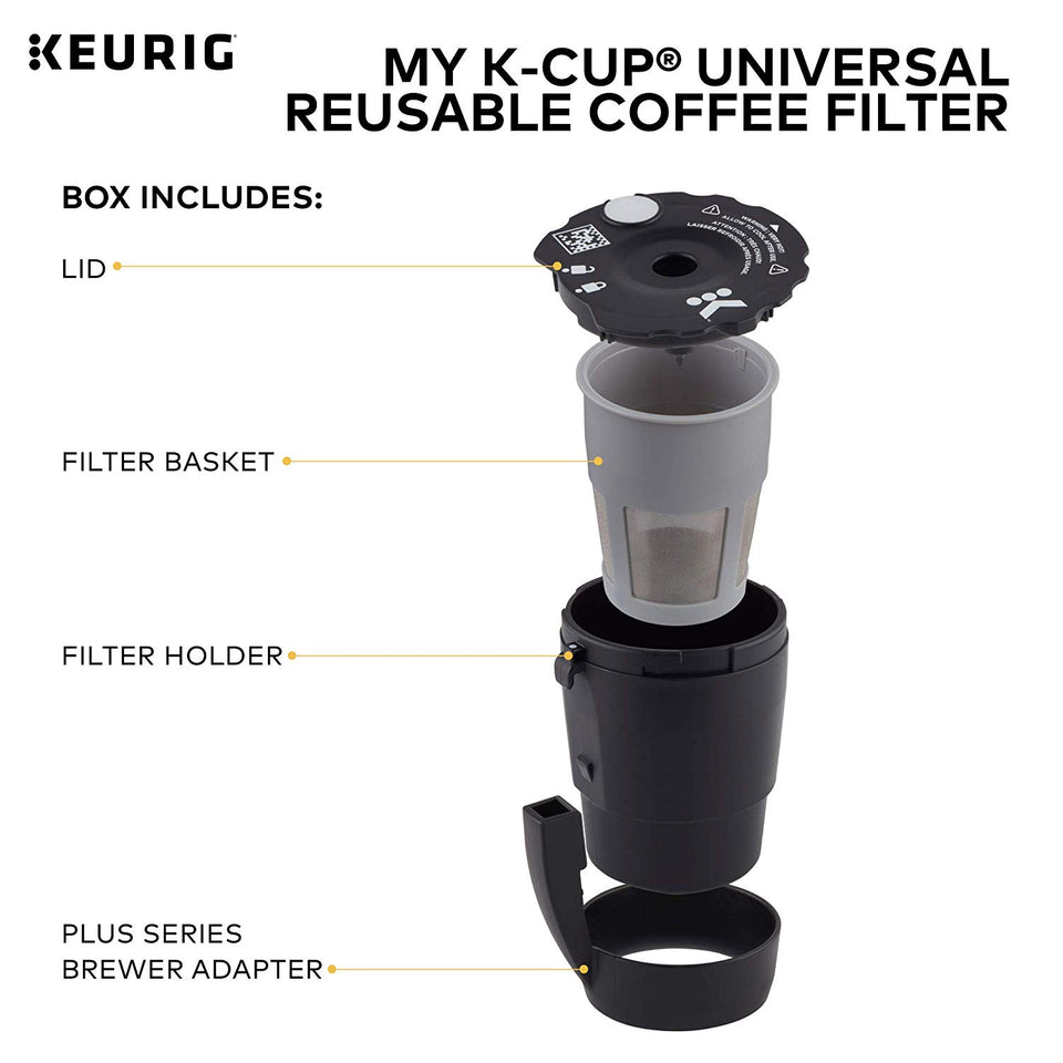Keurig My K-Cup Universal Reusable Ground Coffee Filter, Compatible with All Keurig K-Cup Pod Coffee Makers (2.0 and 1.0)