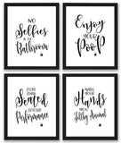 TheNameStore Bathroom Quotes and Sayings Art Prints | Set of Four Photos 8x10 Unframed | Great Gift for Bathroom Decor
