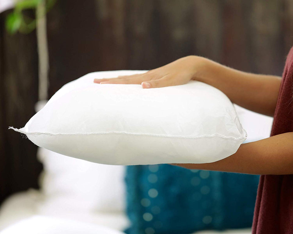 Foamily Premium Hypoallergenic Stuffer Pillow Insert Sham Square Form Polyester, 18" x 18" White