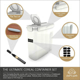 Cereal Container Storage Set - 100% Airtight Food Storage Containers, 8 Labels, Spoon Set & Pen, Great for Flour - BPA-Free Dispenser Keepers (135.2oz) 3PC - Chef’s Path