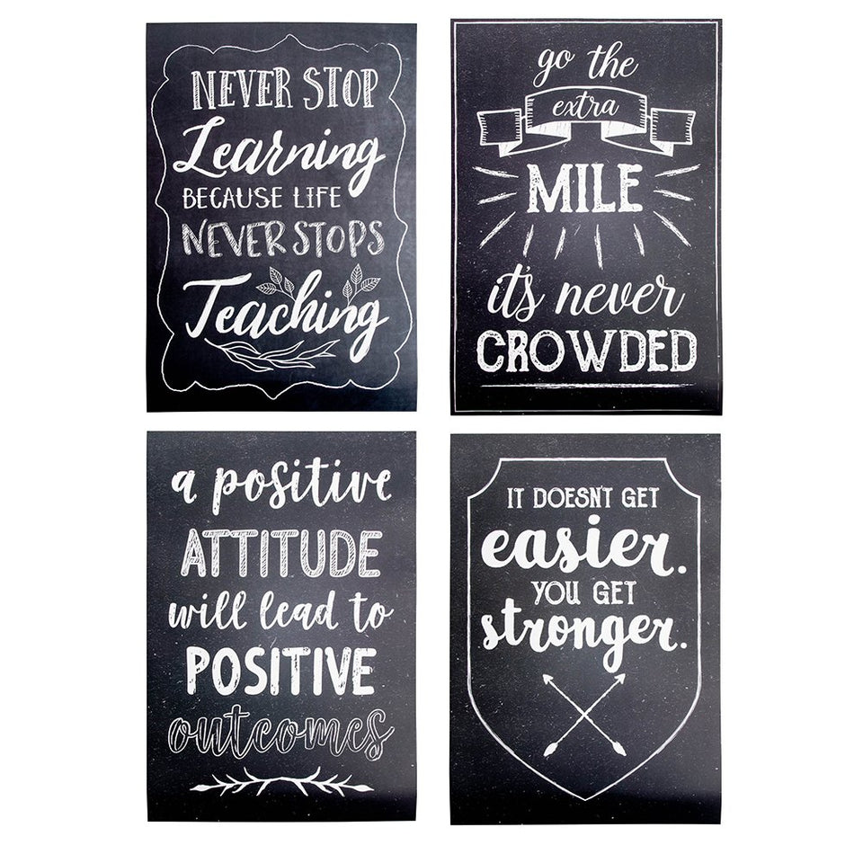 Motivational Posters for Students - 20-Pack Inspirational Posters, Classroom Posters with Inspiring Quotes, Chalkboard Design, Perfect for School Classroom and Office Decoration, 13 x 19 Inches
