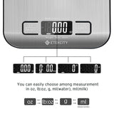 Etekcity Food Digital Kitchen Weight Scale Grams and Ounces, Small, Backlit, Stainless Steel