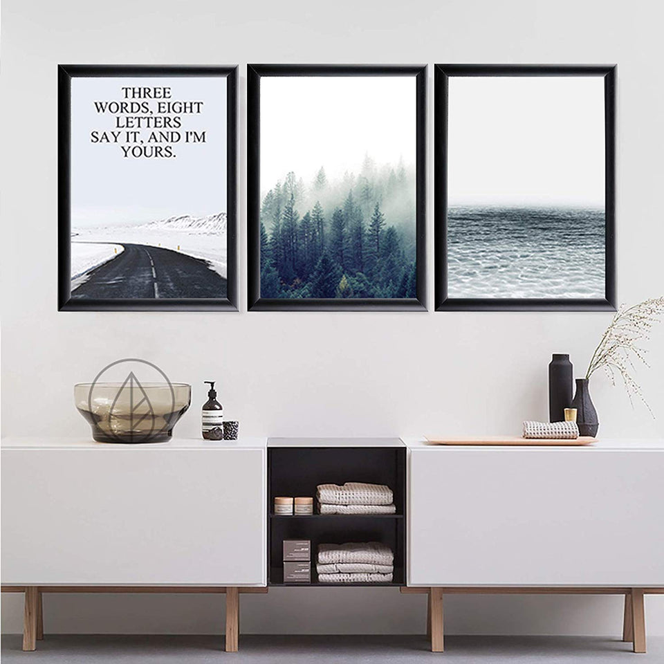 Reliancer A3 Front Load Easy Open Snap Frame Professional Aluminum Poster Pictures Frame for 11.7x16.5 Inches Graphics Wall Mounted w/Non-Glare PVC Lens(Black)