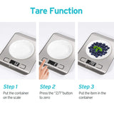 Etekcity Food Digital Kitchen Weight Scale Grams and Ounces, Small, Backlit, Stainless Steel