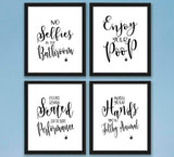 TheNameStore Bathroom Quotes and Sayings Art Prints | Set of Four Photos 8x10 Unframed | Great Gift for Bathroom Decor