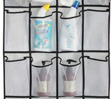 MISSLO Over The Door Shoe Organizer 24 Large Mesh Pockets, White