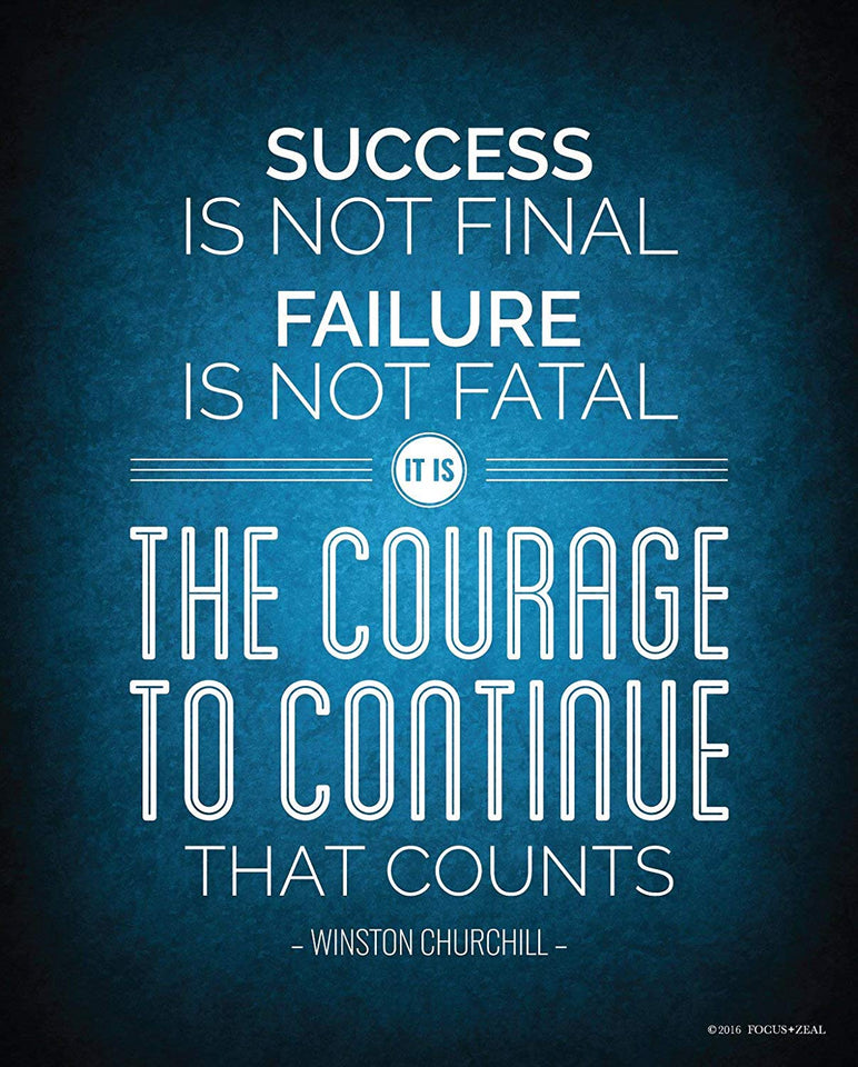 Historical Quote Motivational Posters; Success Wall Art Inspired by Famous Leaders and Thinkers, 8x10 Inch, Set of 4