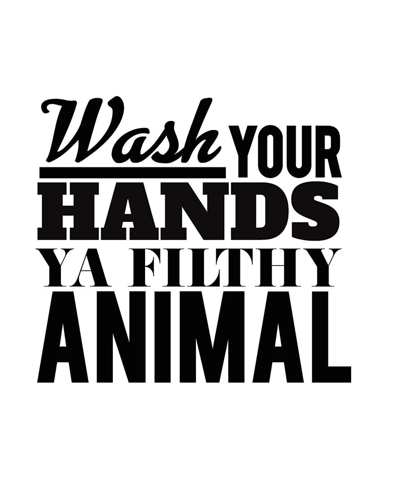 Typography Bathroom UNFRAMED Wall Art & Pictures | Set of 4 Funny Bathroom Quotes & Rules | Best Modern Toilet Decor Words & Letters | Premium Card Stock Sayings Posters | Black & White Prints 8 x 10