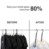 HOUSE DAY Black Magic Hangers Space Saving Clothes Hangers Organizer Smart Closet Space Saver Pack of 10 with Sturdy Plastic for Heavy Clothes