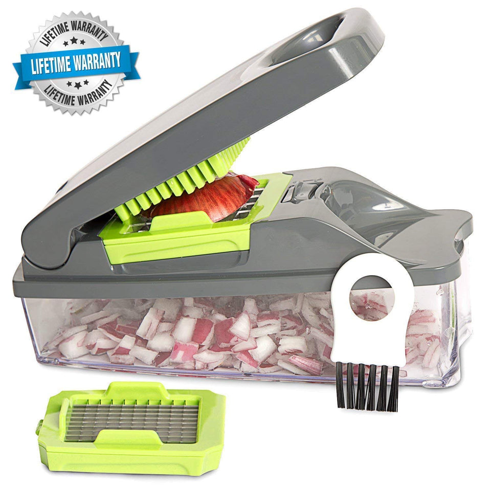 Mueller Onion Chopper Pro Vegetable Chopper - Strongest - NO MORE TEARS 30% Heavier Duty Multi Vegetable-Fruit-Cheese-Onion Chopper-Dicer-Kitchen Cutter