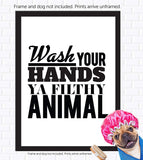 Typography Bathroom UNFRAMED Wall Art & Pictures | Set of 4 Funny Bathroom Quotes & Rules | Best Modern Toilet Decor Words & Letters | Premium Card Stock Sayings Posters | Black & White Prints 8 x 10