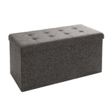 Seville Classics WEB284 Foldable Storage Bench/Footrest/Coffee Table Ottoman, Single, Charcoal Grey
