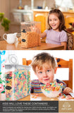 Cereal Container Storage Set - 100% Airtight Food Storage Containers, 8 Labels, Spoon Set & Pen, Great for Flour - BPA-Free Dispenser Keepers (135.2oz) 3PC - Chef’s Path