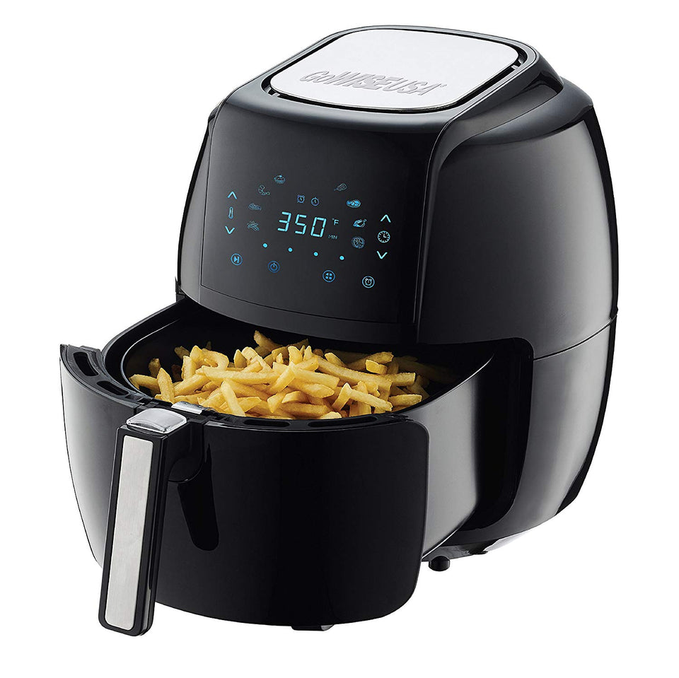GoWISE USA 1700-Watt 5.8-QT 8-in-1 Digital Air Fryer and 50 Recipes for your Air Fryer Book (Black)