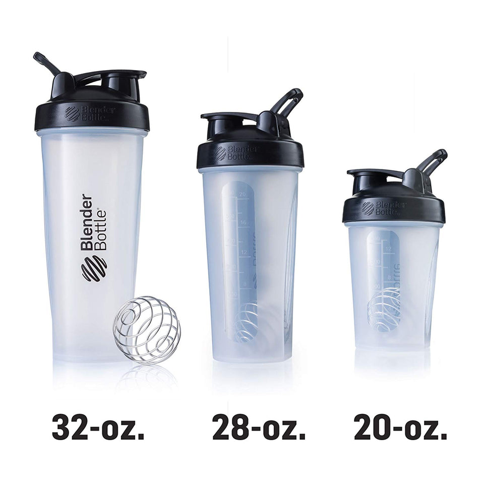 BlenderBottle Classic Loop Top Shaker Bottle, 28-Ounce, Full Color Black