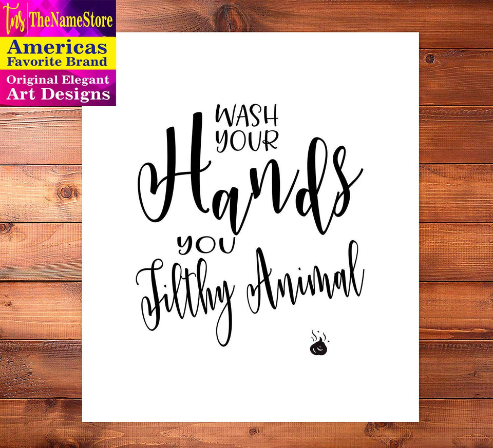 TheNameStore Bathroom Quotes and Sayings Art Prints | Set of Four Photos 8x10 Unframed | Great Gift for Bathroom Decor