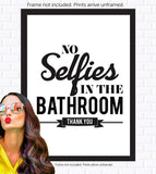 Typography Bathroom UNFRAMED Wall Art & Pictures | Set of 4 Funny Bathroom Quotes & Rules | Best Modern Toilet Decor Words & Letters | Premium Card Stock Sayings Posters | Black & White Prints 8 x 10