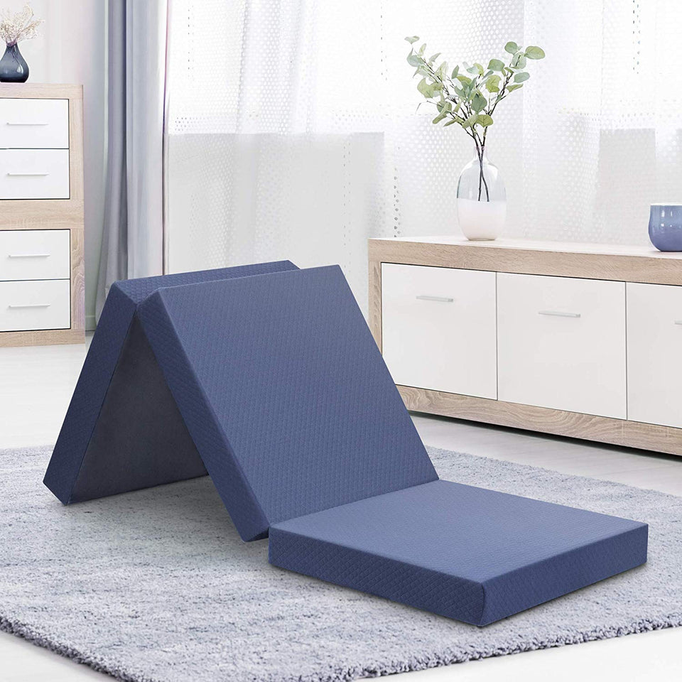 Olee Sleep Topper Tri-Folding Memory Foam, 4 Inch, Grey