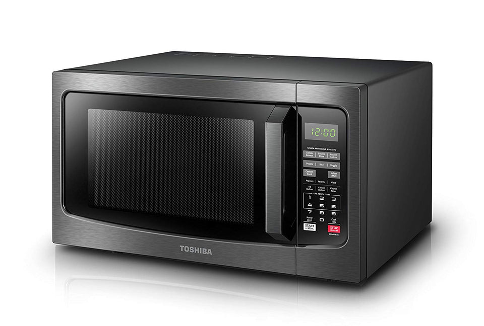 Toshiba EM131A5C-BS Microwave Oven with Smart Sensor, Easy Clean Interior, ECO Mode and Sound On/Off, 1.2 Cu.ft, 1100W, Black Stainless Steel