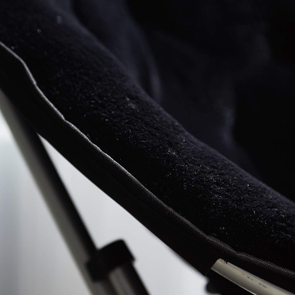 Urban Shop Faux Fur Saucer Chair with Metal Frame, One Size, Black