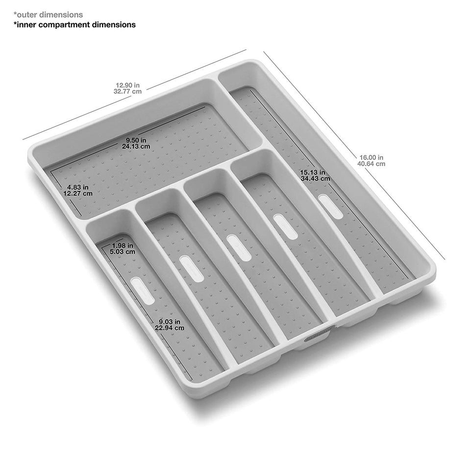 Madesmart Classic Large Silverware Tray, White