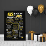 Pink Pixie Studio 1969 50 Years Ago Birthday or Wedding Anniversary Poster 11 x 17 Party Decorations Supplies Banner for Women Men Him Her Husband Wife Mom Dad (50 Years)