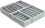 Simple Houseware Closet Underwear Organizer Drawer Divider 4 Set, Gray