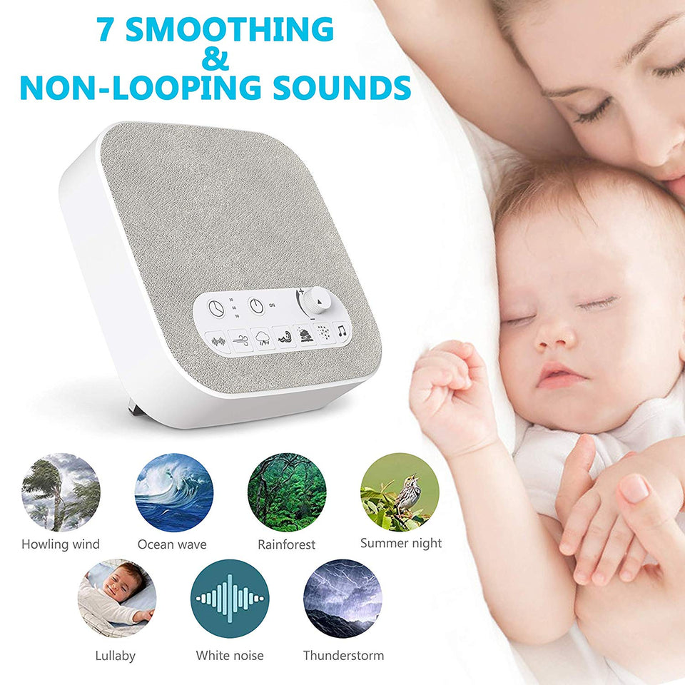 White Noise Machine for Sleeping, Aurola Sleep Sound Machine with Non-Looping Soothing Sounds for Baby Adult Traveler, Portable for Home Office Travel