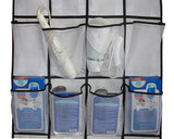 MISSLO Over The Door Shoe Organizer 24 Large Mesh Pockets, White