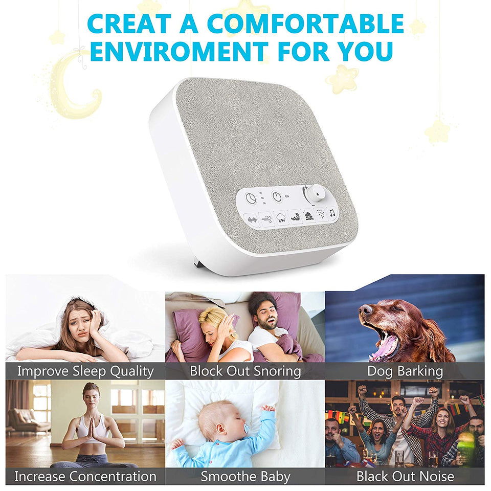 White Noise Machine for Sleeping, Aurola Sleep Sound Machine with Non-Looping Soothing Sounds for Baby Adult Traveler, Portable for Home Office Travel